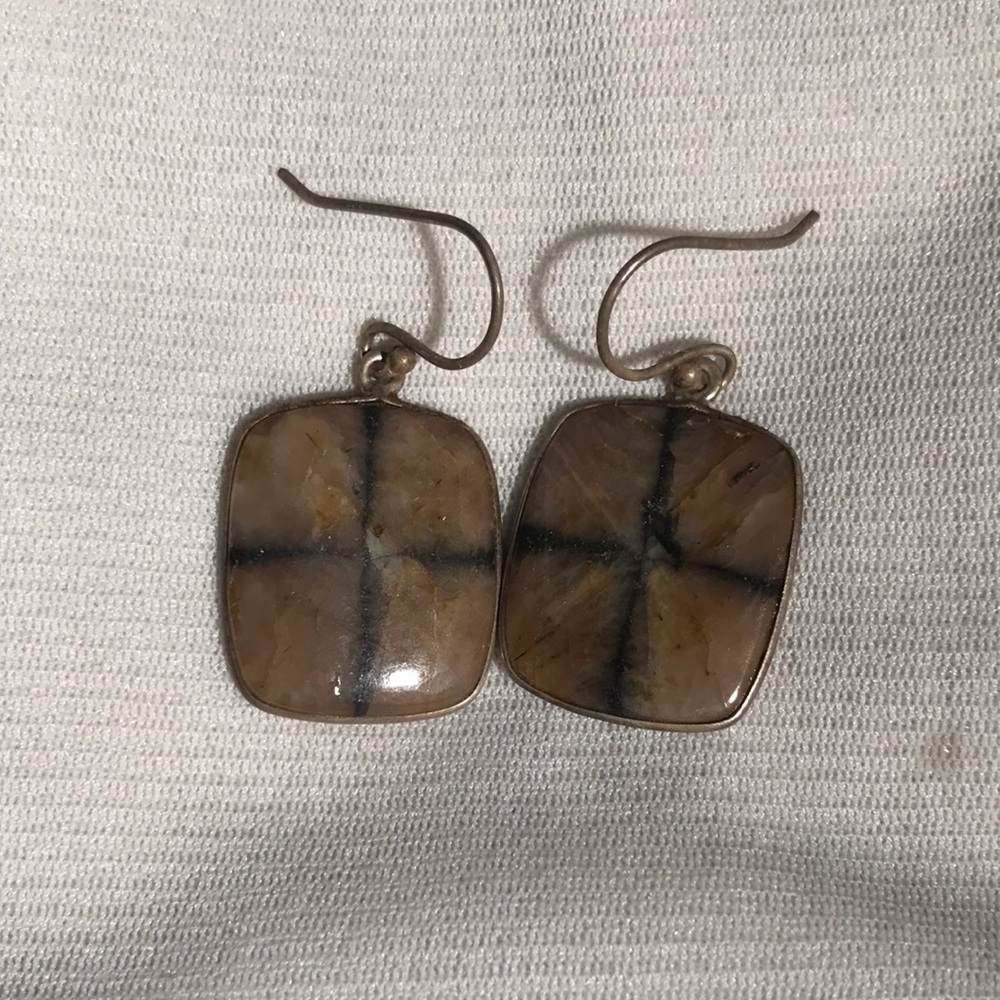 Chiastolite earrings